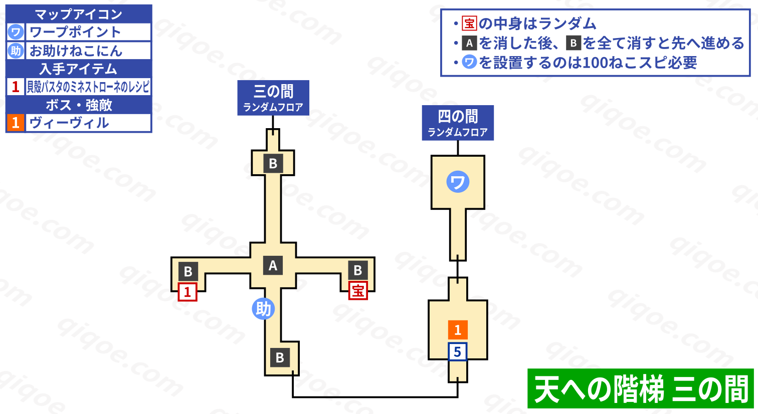 サブイベント「天への階梯」　三の間のマップ【テイルズオブベルセリア】