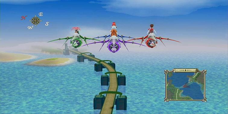 フィールドの移動手段（徒歩、ノイシュ、エレカー、レアバード）と二つの世界の移動について【テイルズオブシンフォニア】