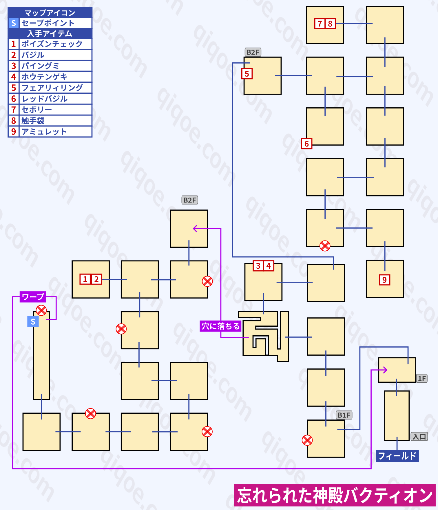 バクティオンのソーサラーリングLv3で入手できるアイテムの攻略マップ【テイルズオブヴェスペリア】