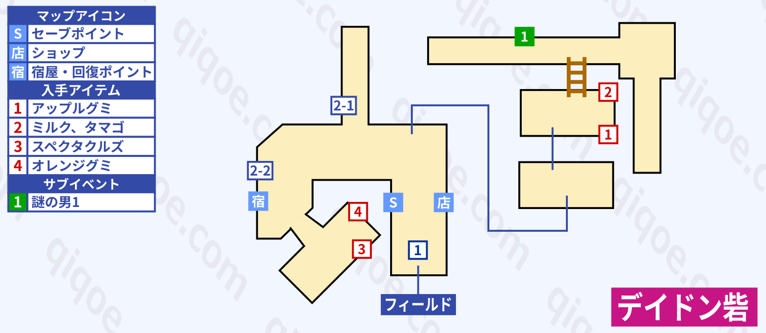 メインストーリーのチャート2のデイドン砦（第一部）の攻略マップ【テイルズオブヴェスペリア】