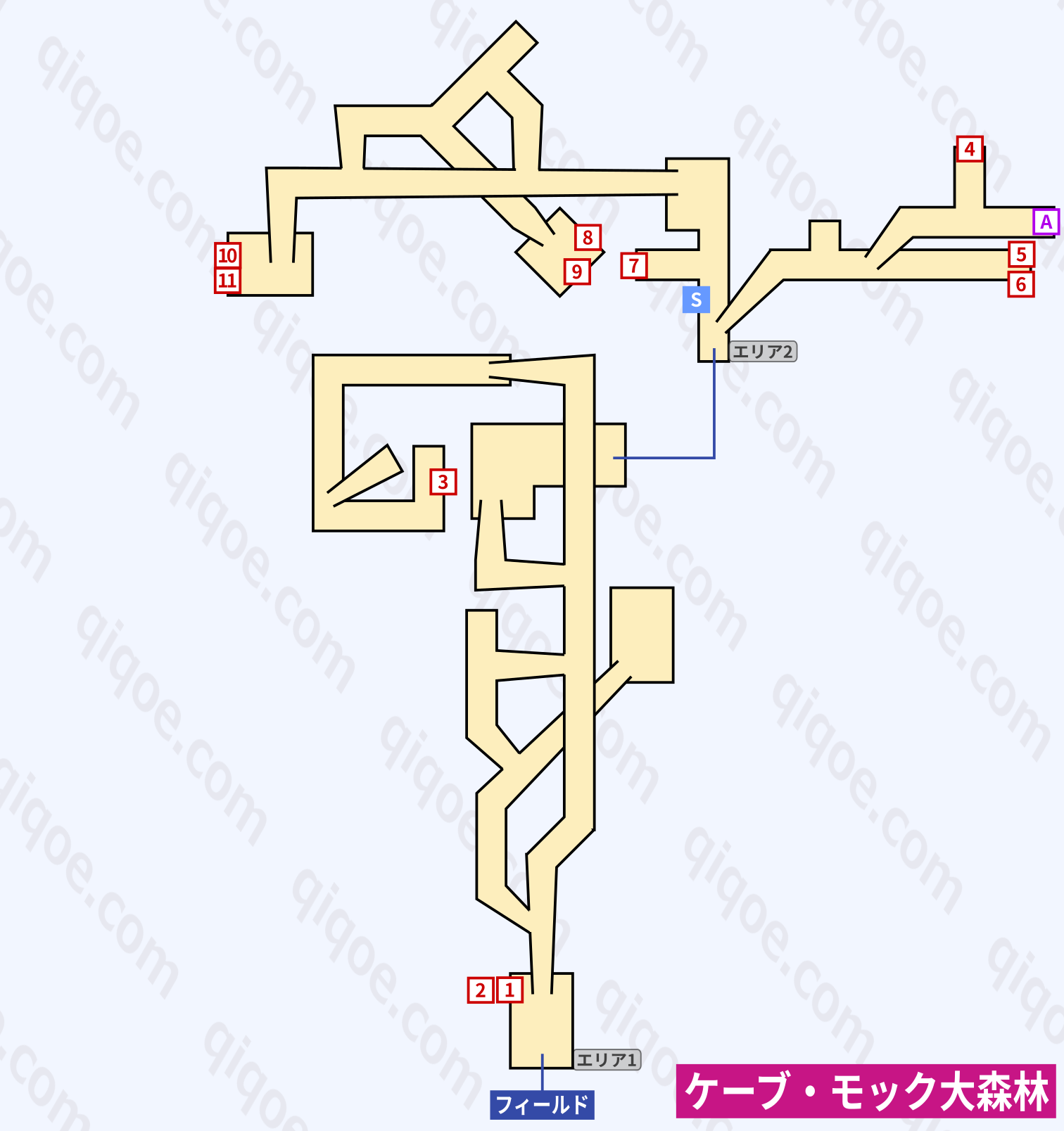ケーブ・モック大森林のソーサラーリングLv3で入手できるアイテムの攻略マップ【テイルズオブヴェスペリア】