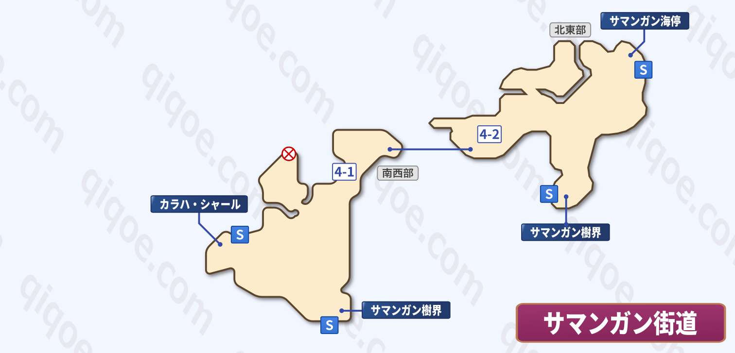 メインストーリーのサマンガン街道(ジュード・ミラ編:第1部)の攻略マップ【テイルズオブエクシリア】